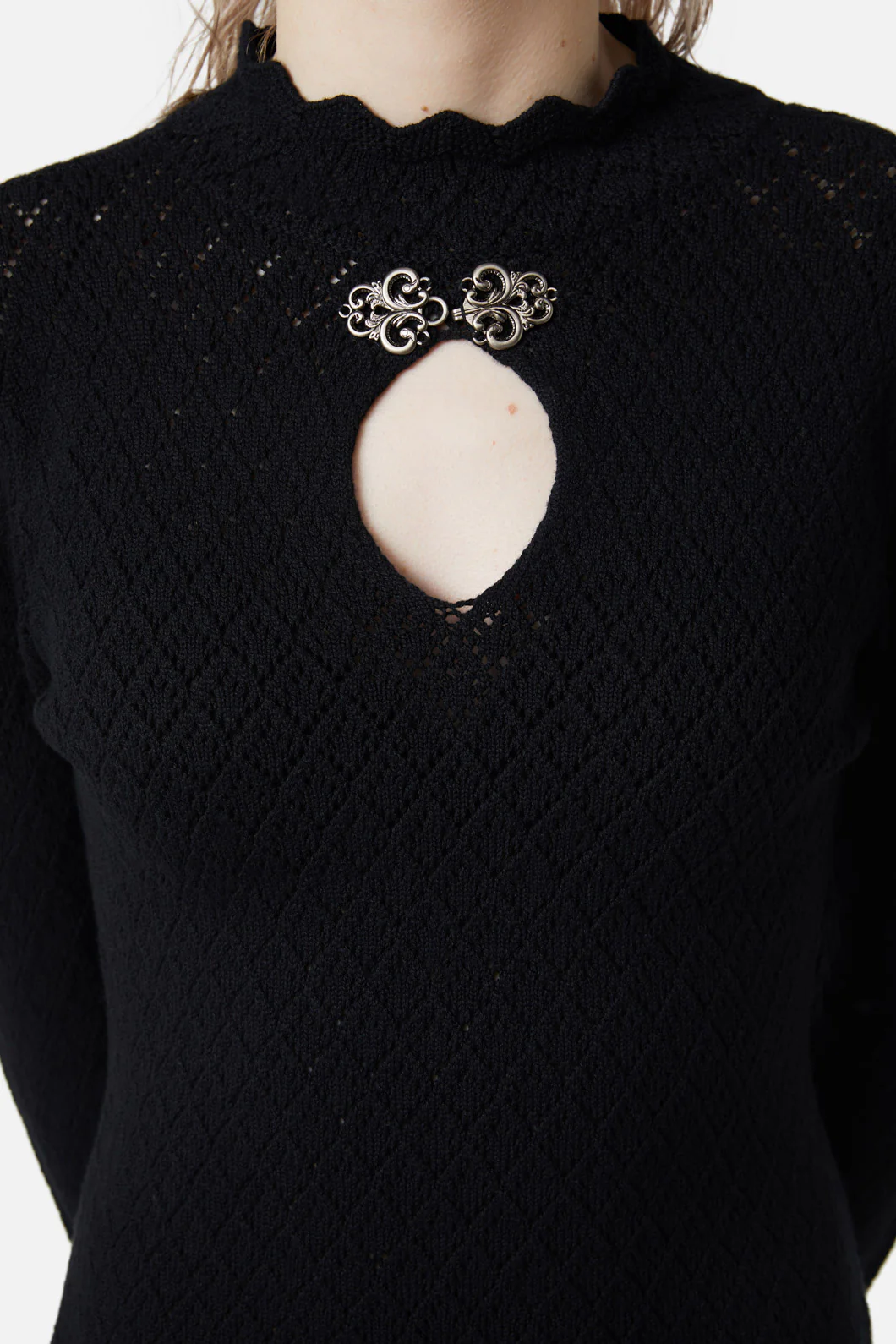 Crochet Knit Mini Dress - Image 6