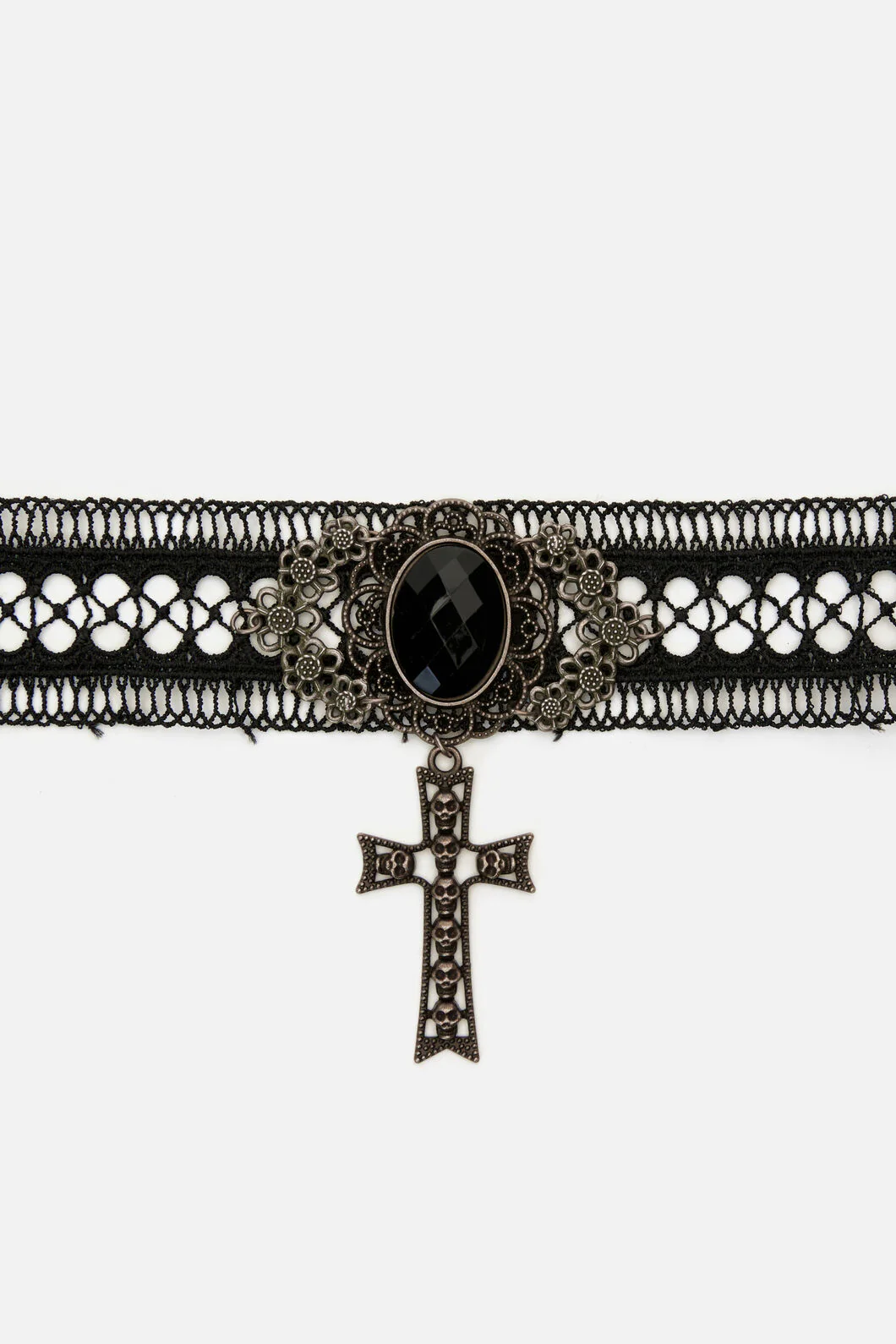 Cross Skull Lace Choker - Image 3