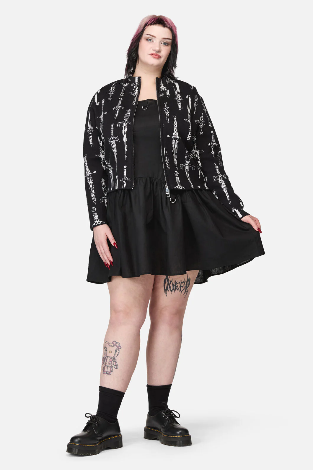 Curve Dagger Goth Zip Cardigan - Image 4
