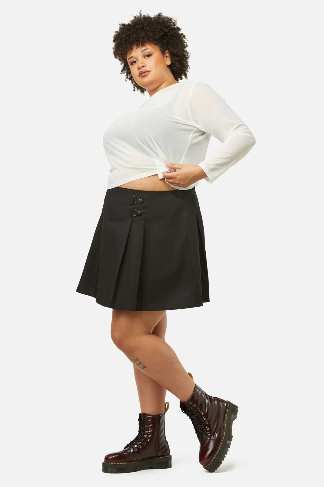 Curve Field Work Pleated Skirt - Image 3