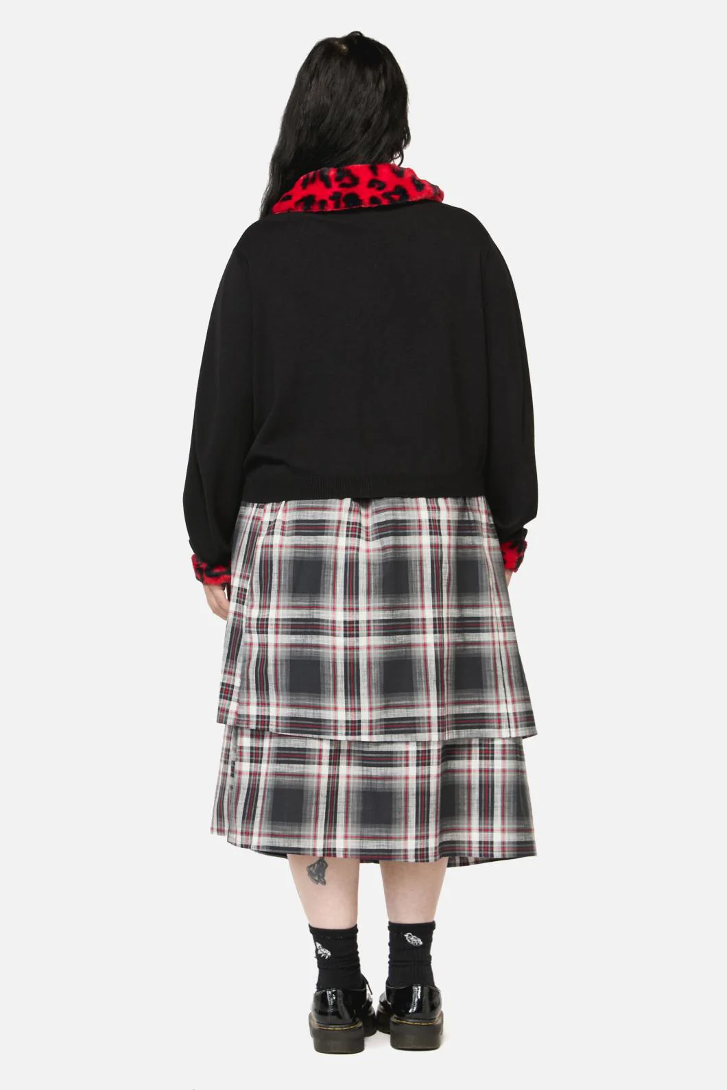 Curve Moggy Faux Fur Trim Cardigan - Image 3
