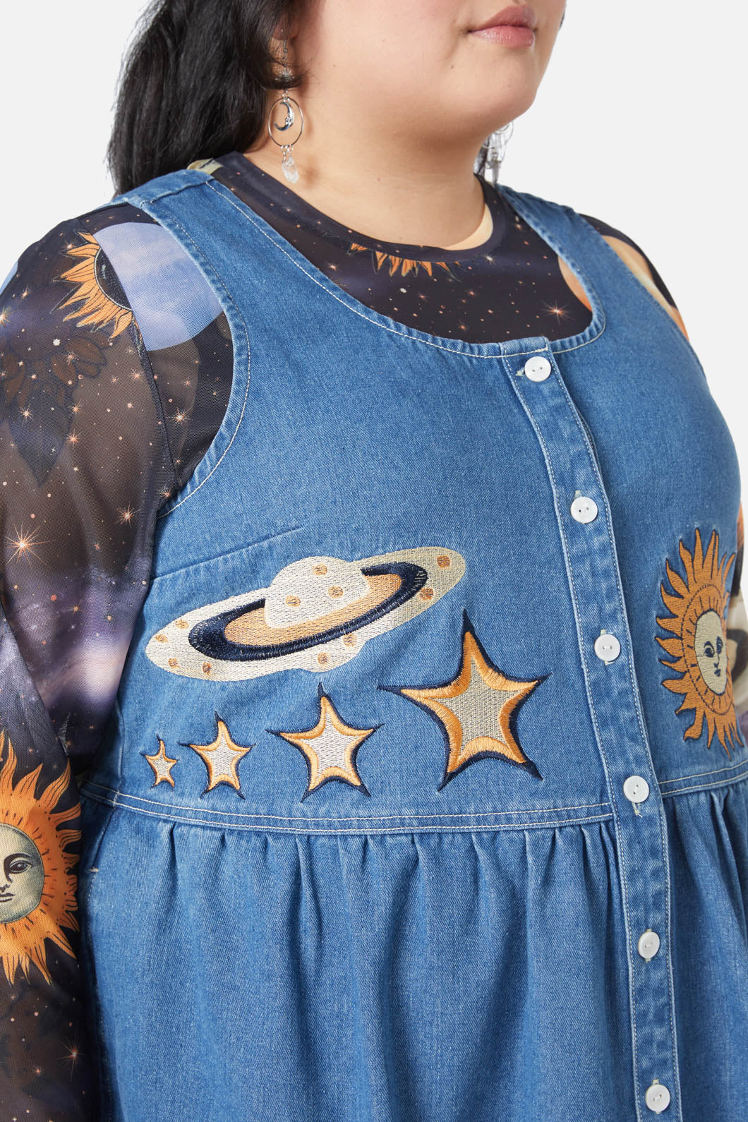 Curve Moonlit Embroidery Pinny - Image 8