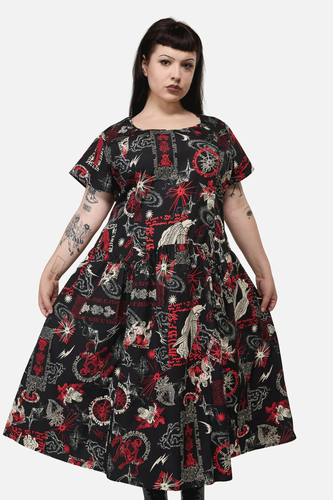 Curve Purgatory Goth Midi Dress - Image 4