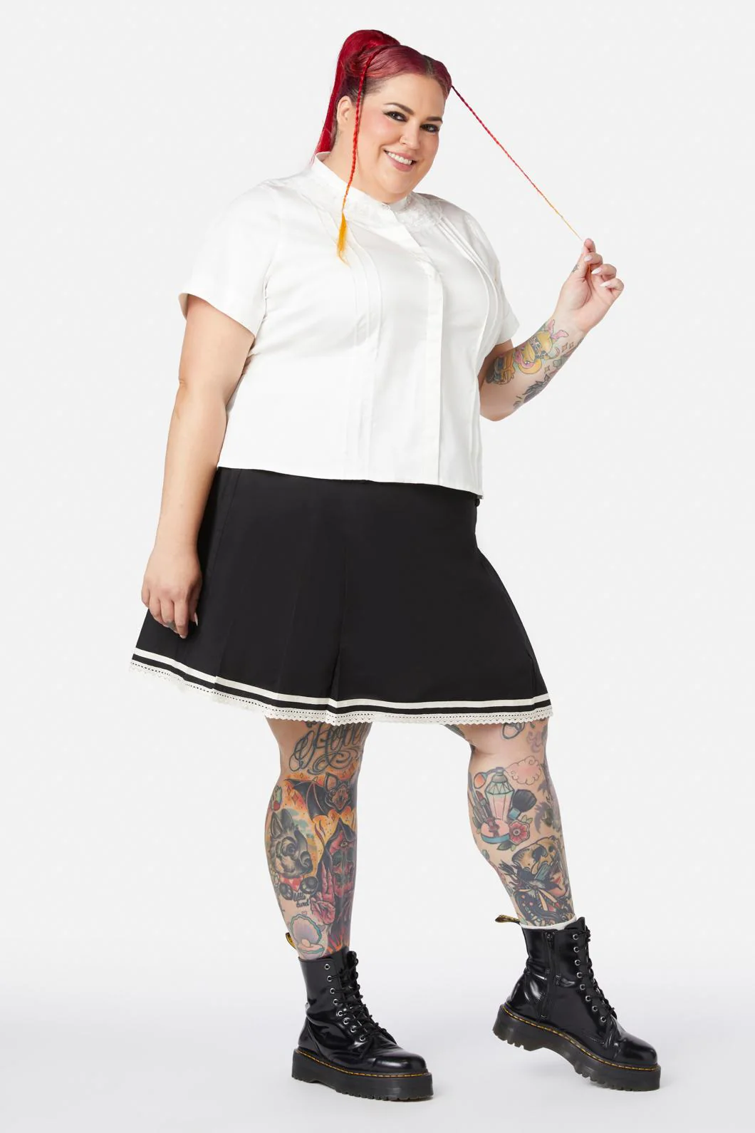 Curve Sunset Lace Trim Blouse - Image 2