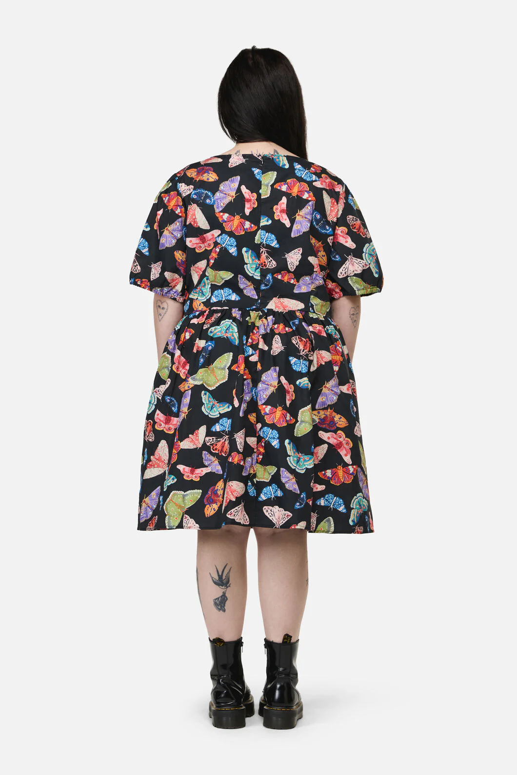 Curve Swarm Goth Wrap Dress - Image 4