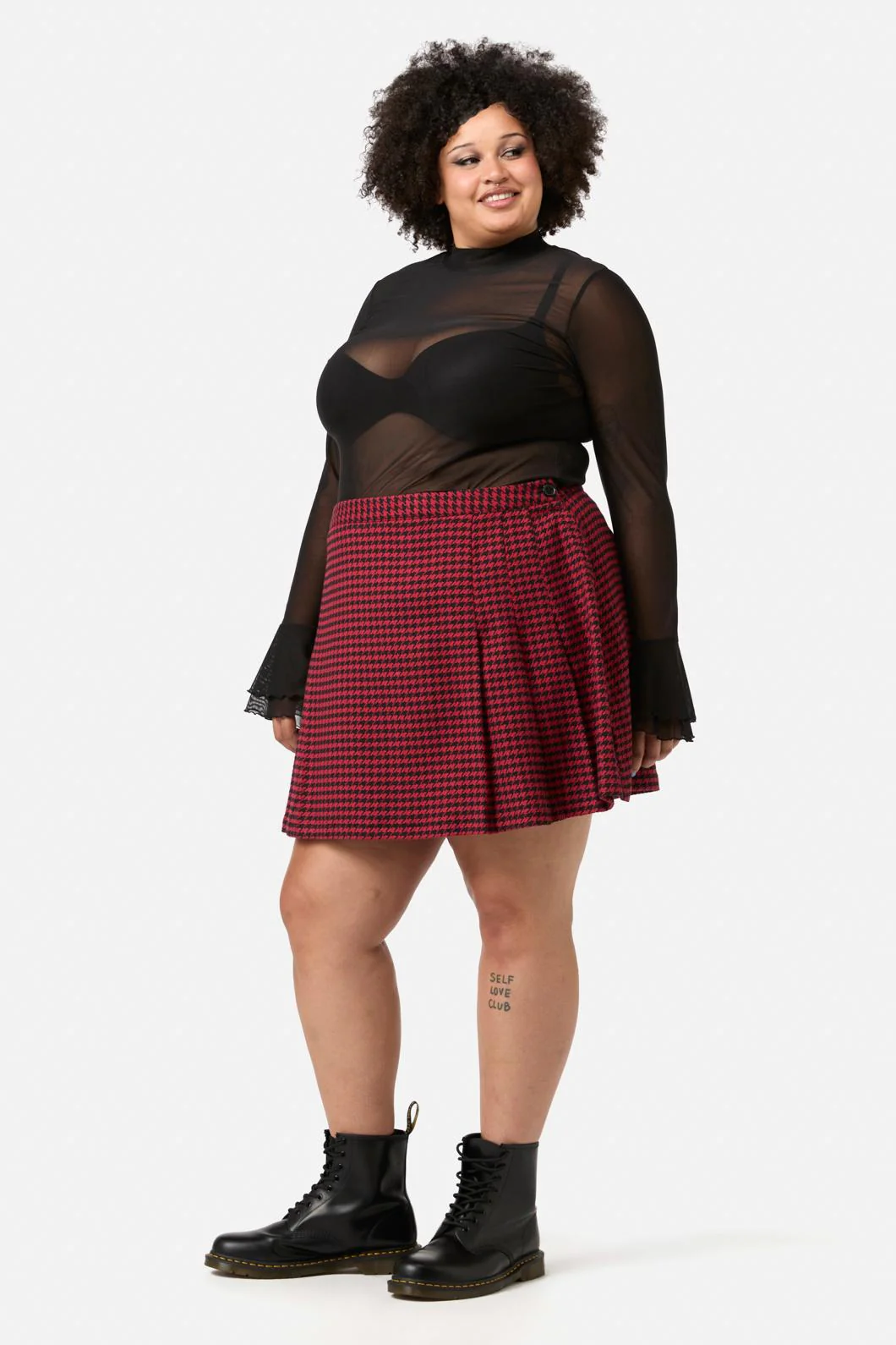 Curve Virtue Houndstooth Skirt - Image 3