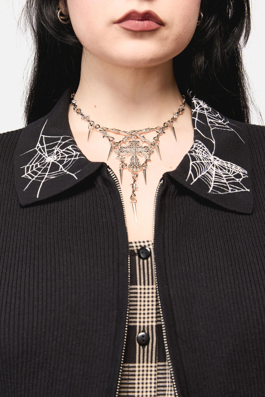 Curve Webbed Zipper Cardi - Image 5