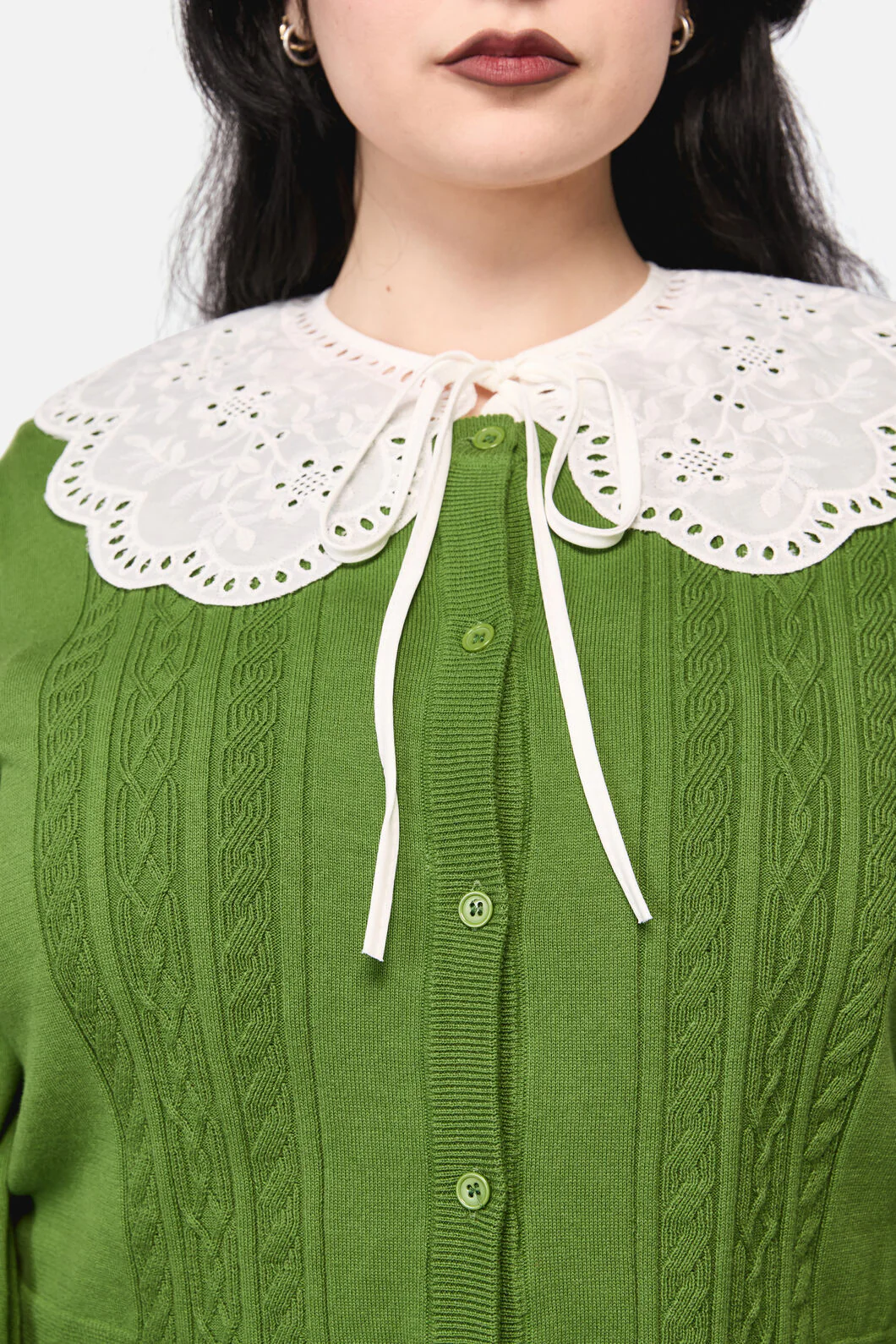 Curve Insect Lover Lace Trim Cardigan - Image 5