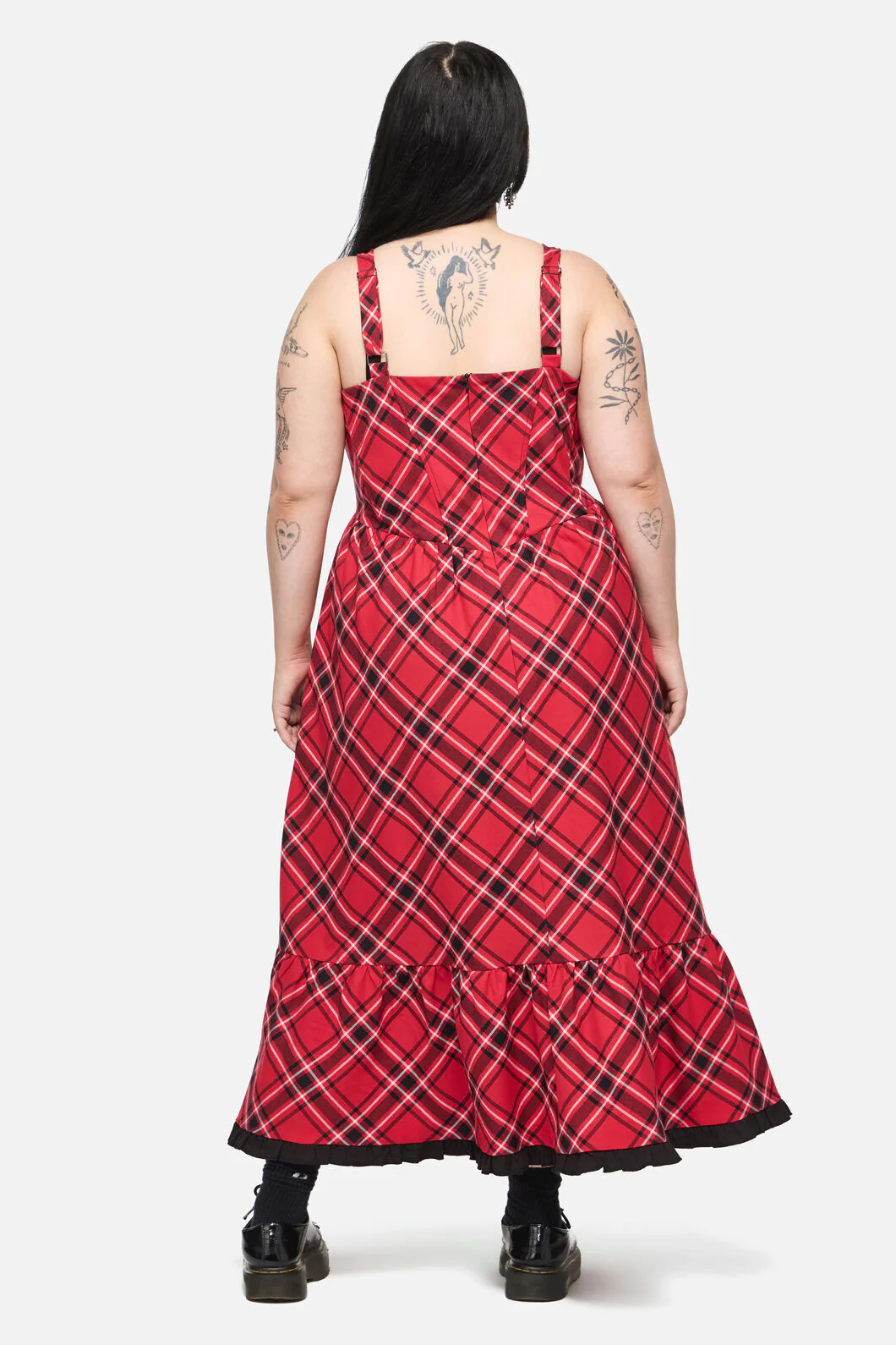 Curve Piracy Punk Tartan Midi Dress - Image 3
