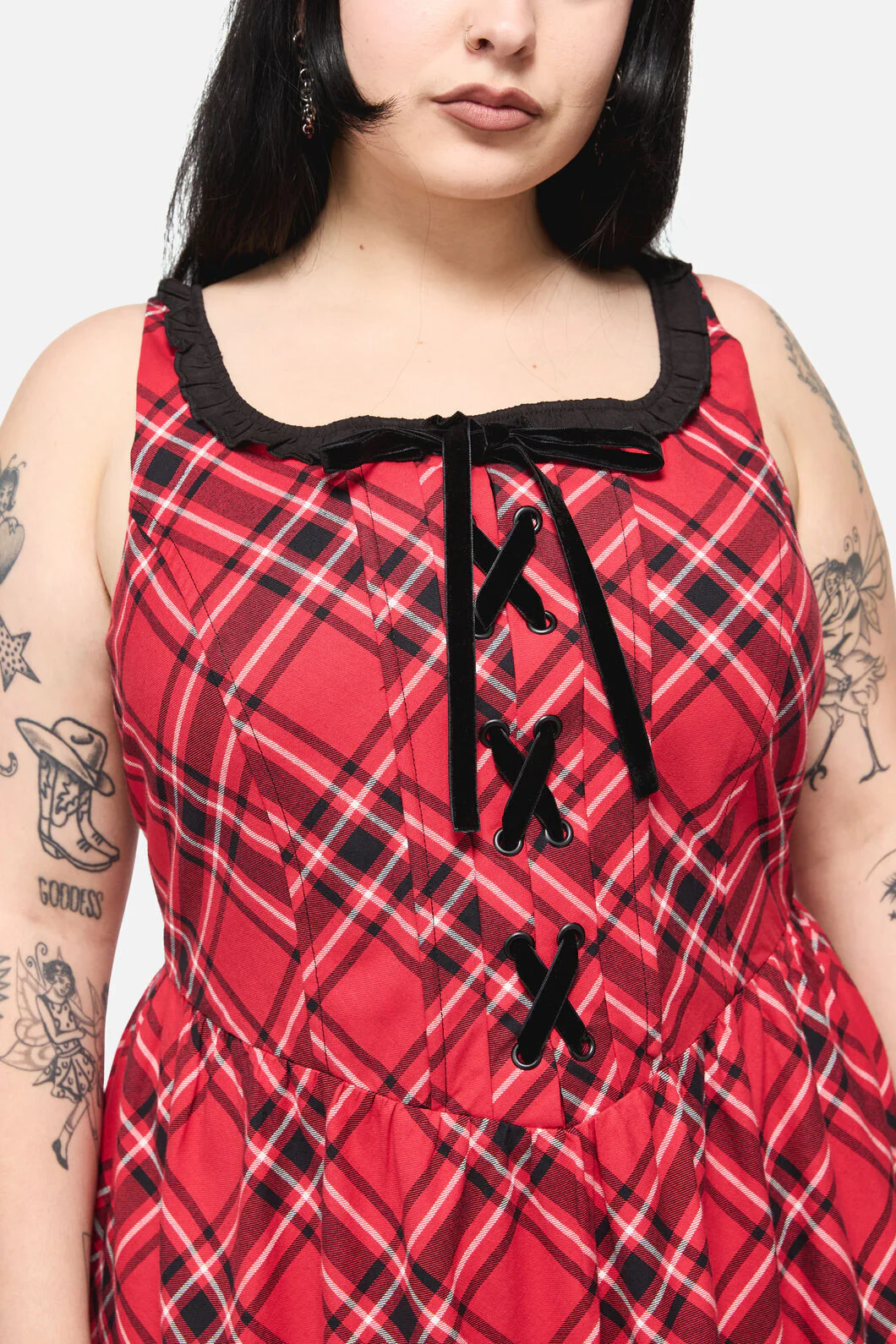 Curve Piracy Punk Tartan Midi Dress - Image 5