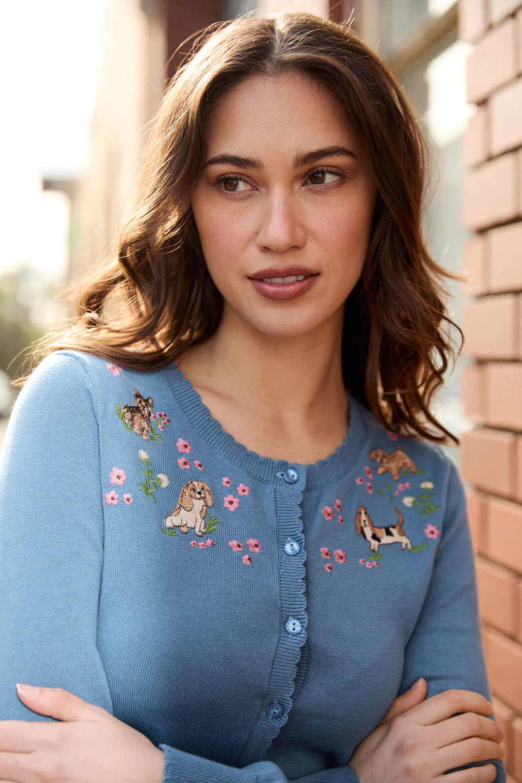 Cute Dogs Embroidered Cardigan - Image 3