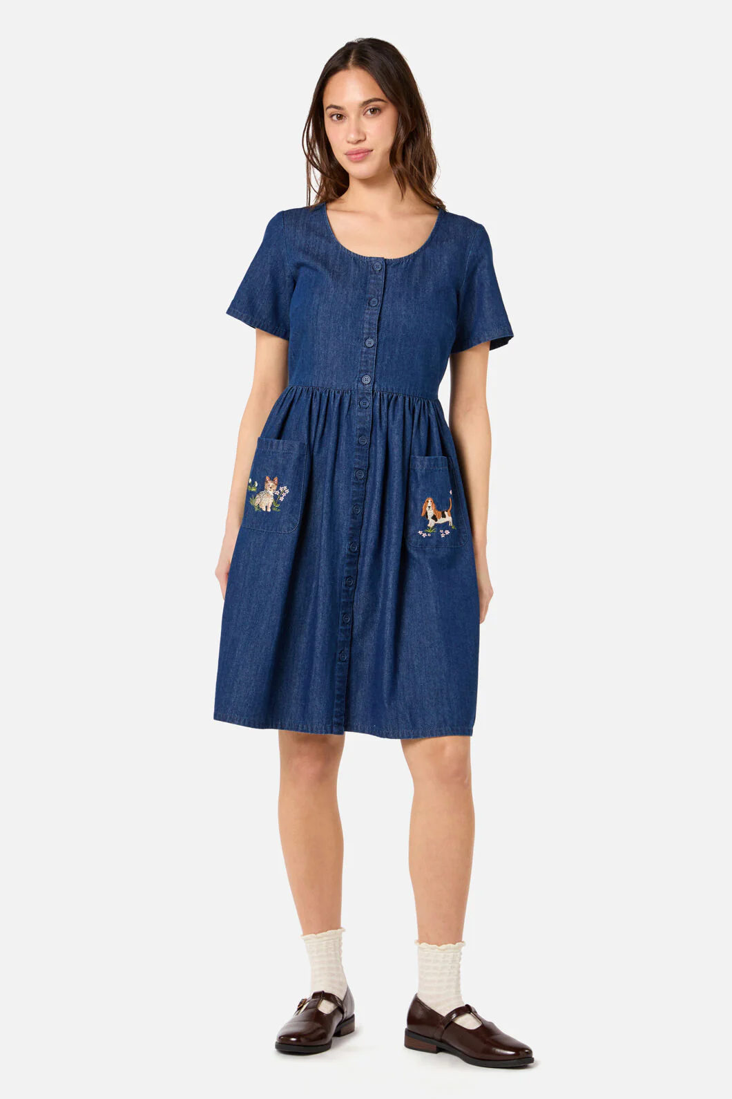 Cute Dogs Embroidered Dress - Image 5
