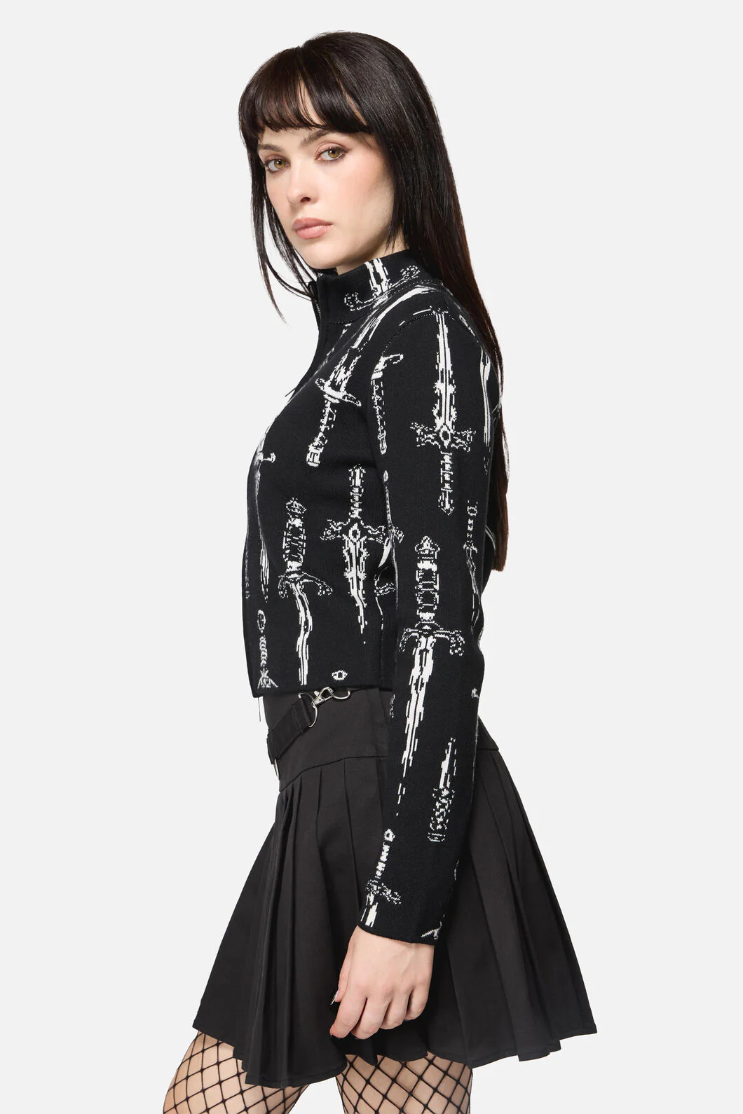 Dagger Goth Zip Cardigan - Image 2