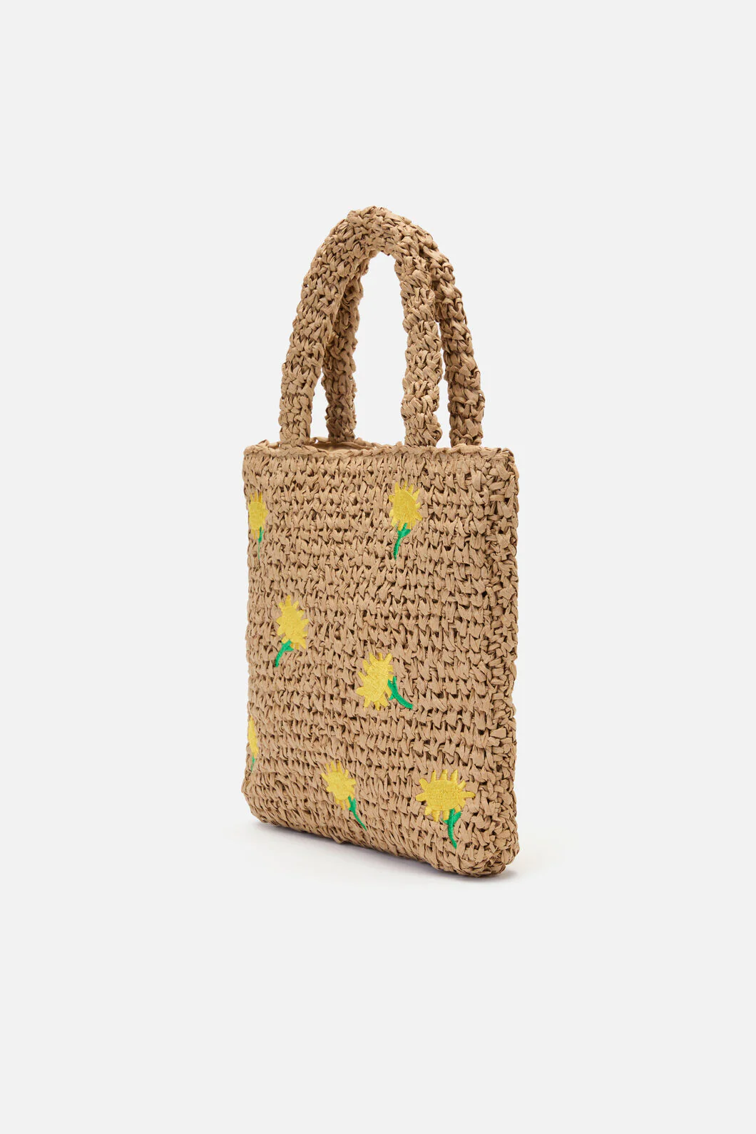 Daisy Embroidery Straw Bag - Image 5