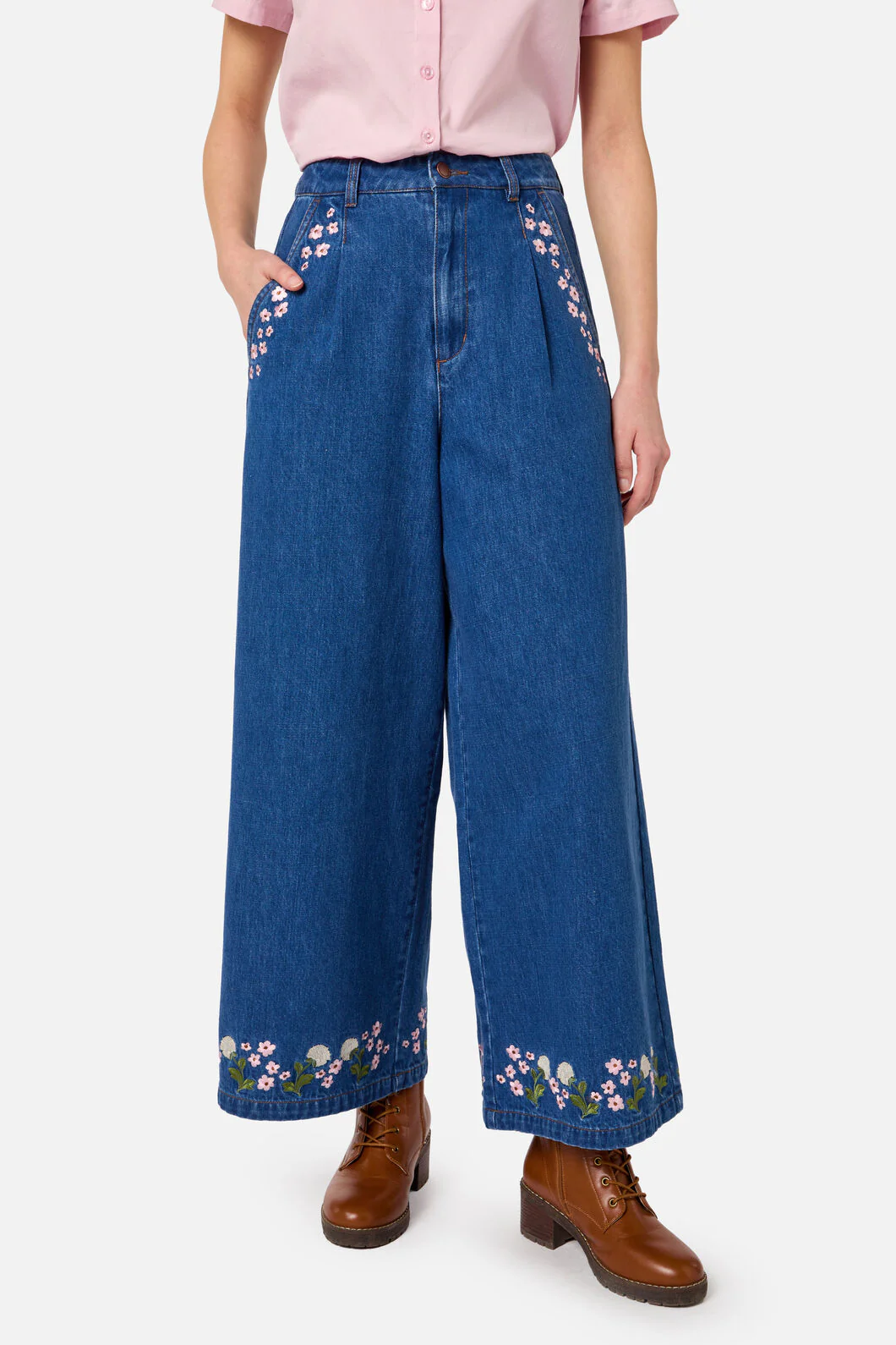 Dandelions Emb Denim Culotte - Image 2