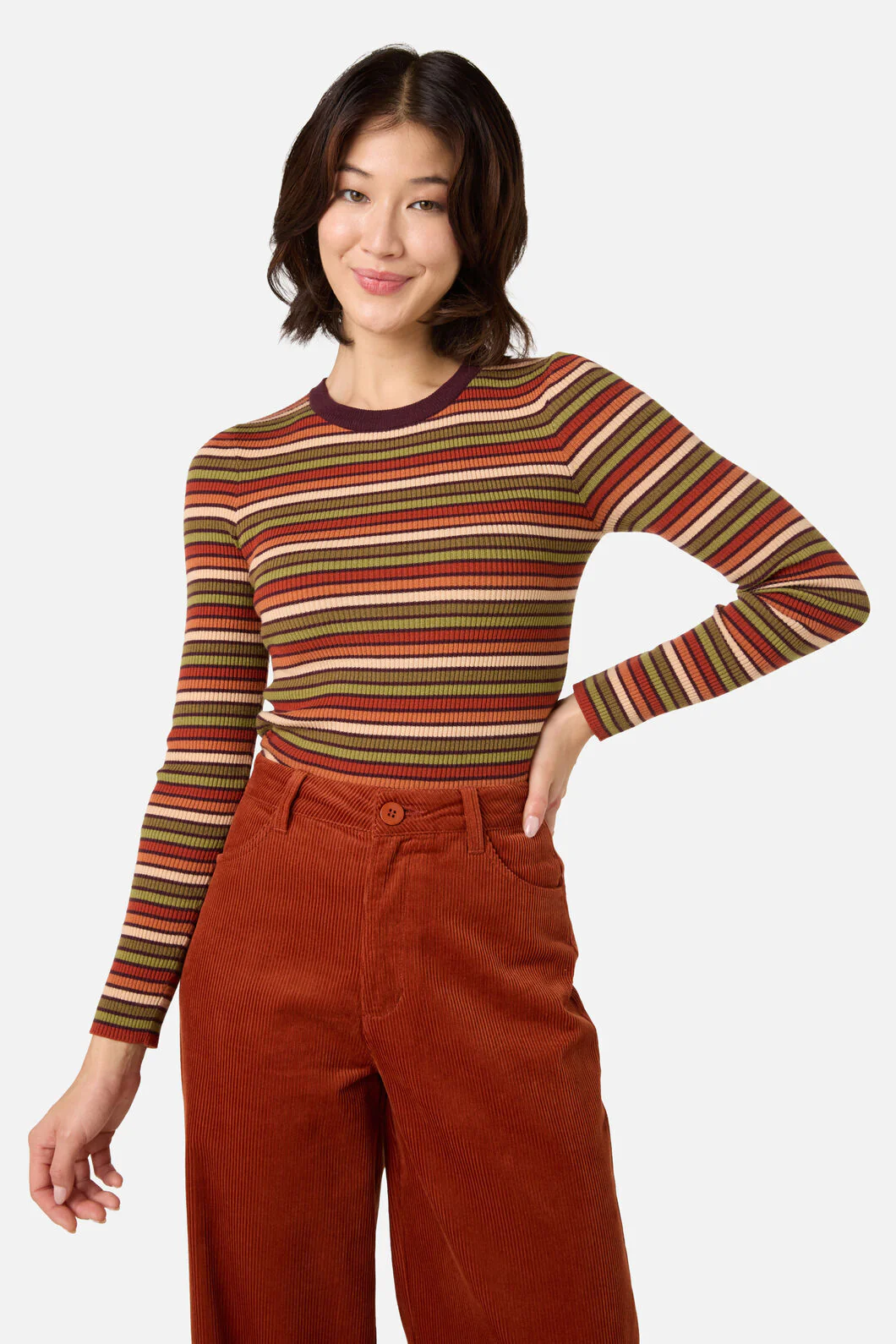 Darcy Stripe Rib Knit Top