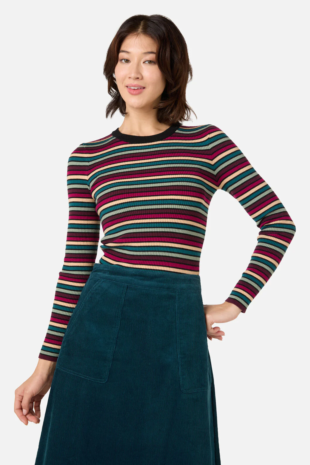 Darcy Stripe Rib Knit Top - Image 6