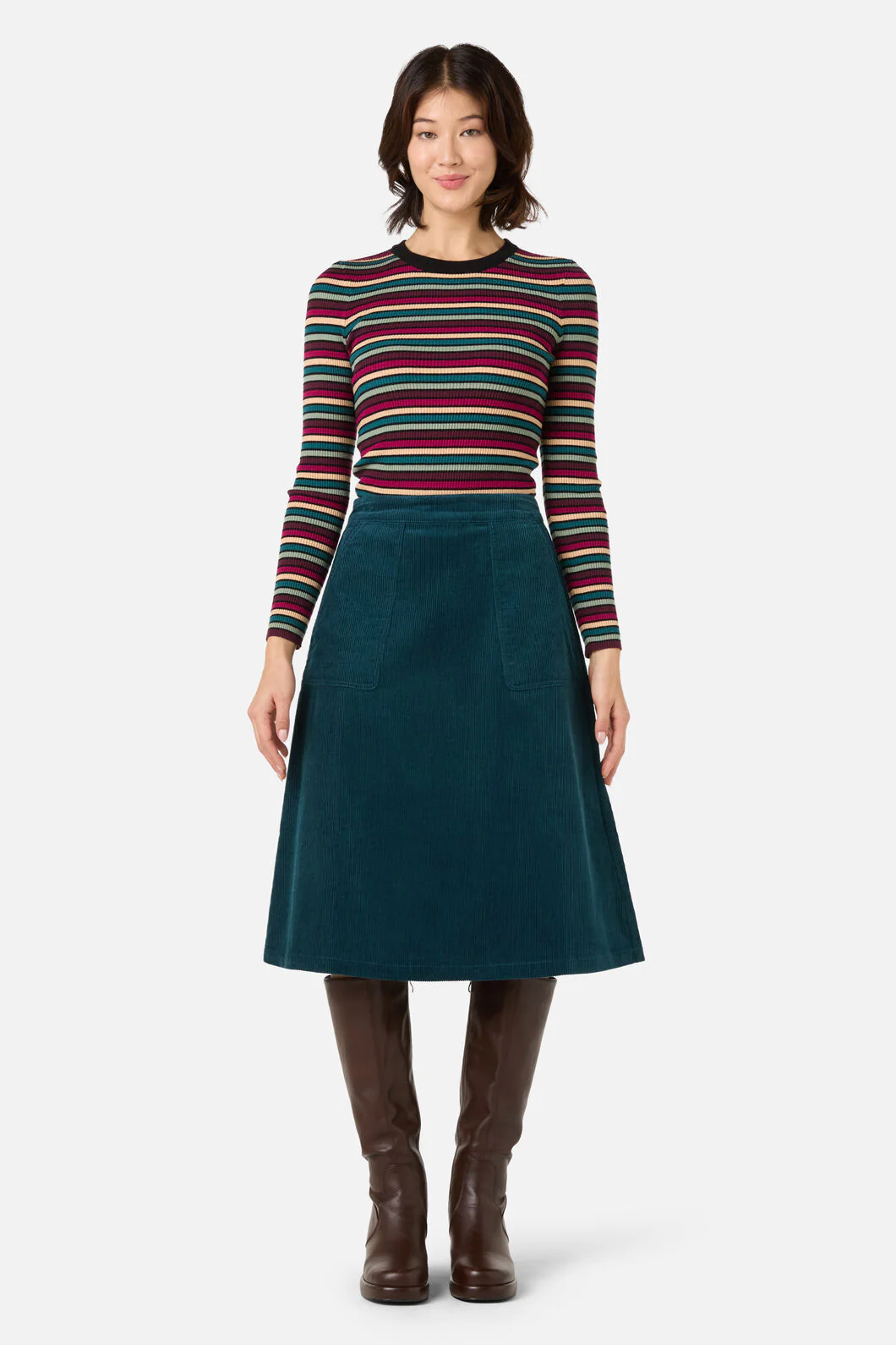 Darcy Stripe Rib Knit Top - Image 8