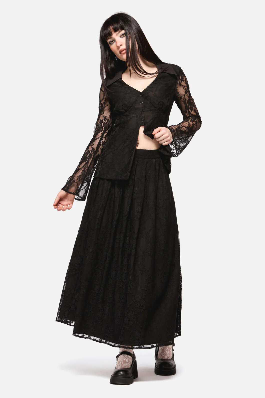 Dark Pieridae Maxi Lace Skirt - Image 3