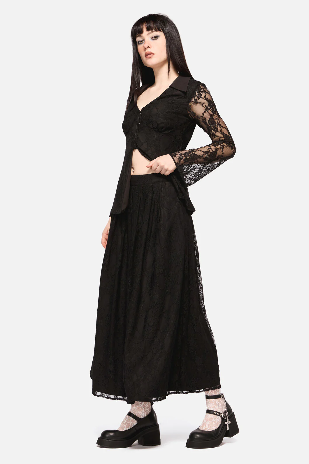Dark Pieridae Maxi Lace Skirt - Image 4