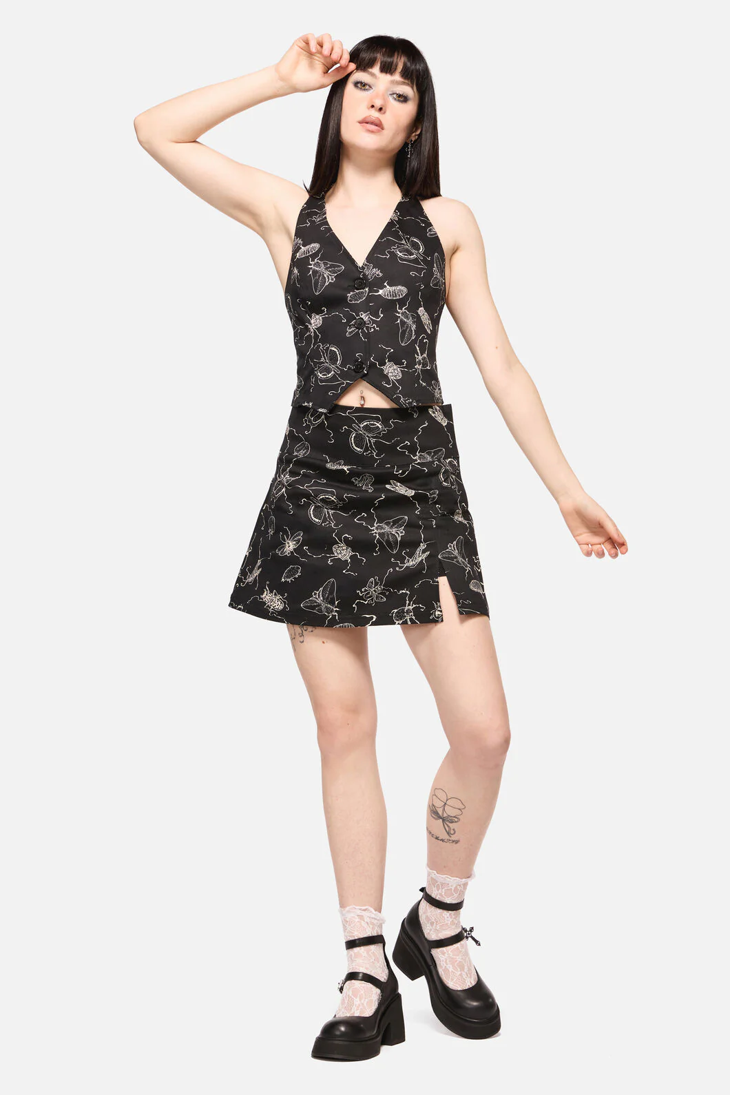 Dark Pieridae Print Skort - Image 2