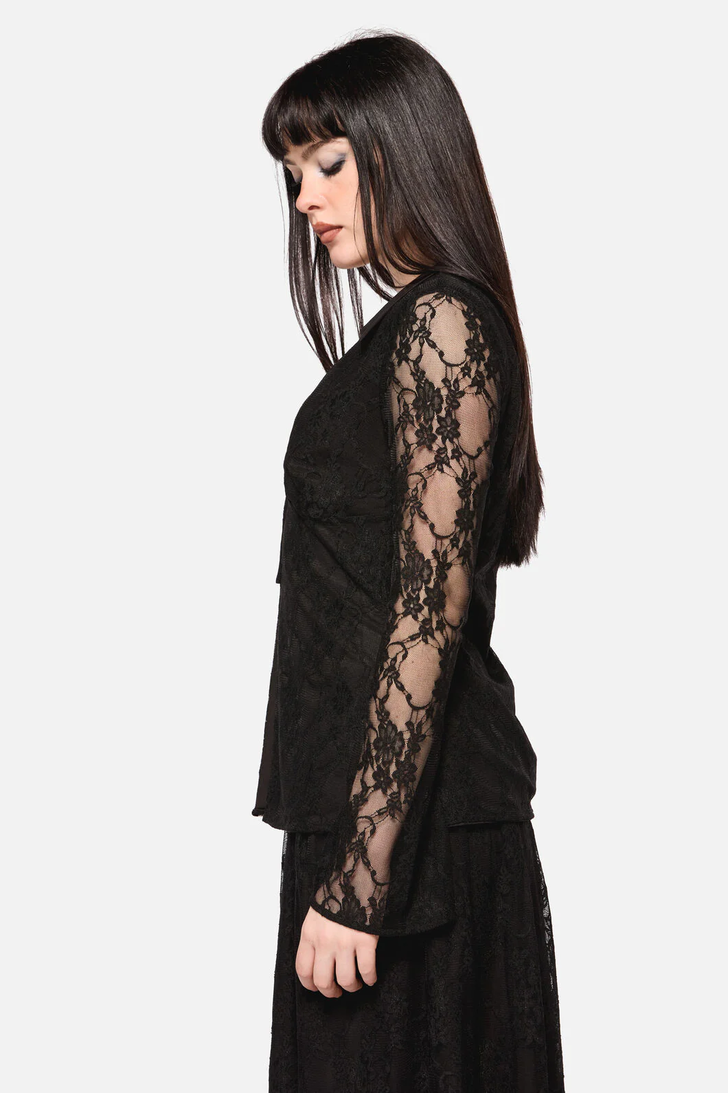 Dark Pieridae Long Sleeve Lace Top - Image 3