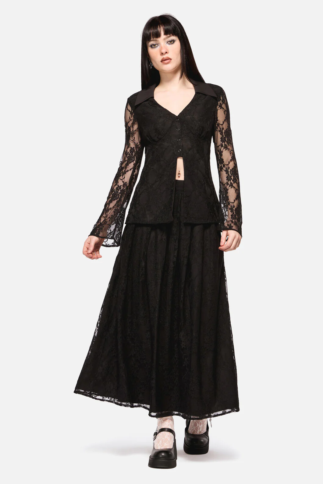 Dark Pieridae Long Sleeve Lace Top - Image 5