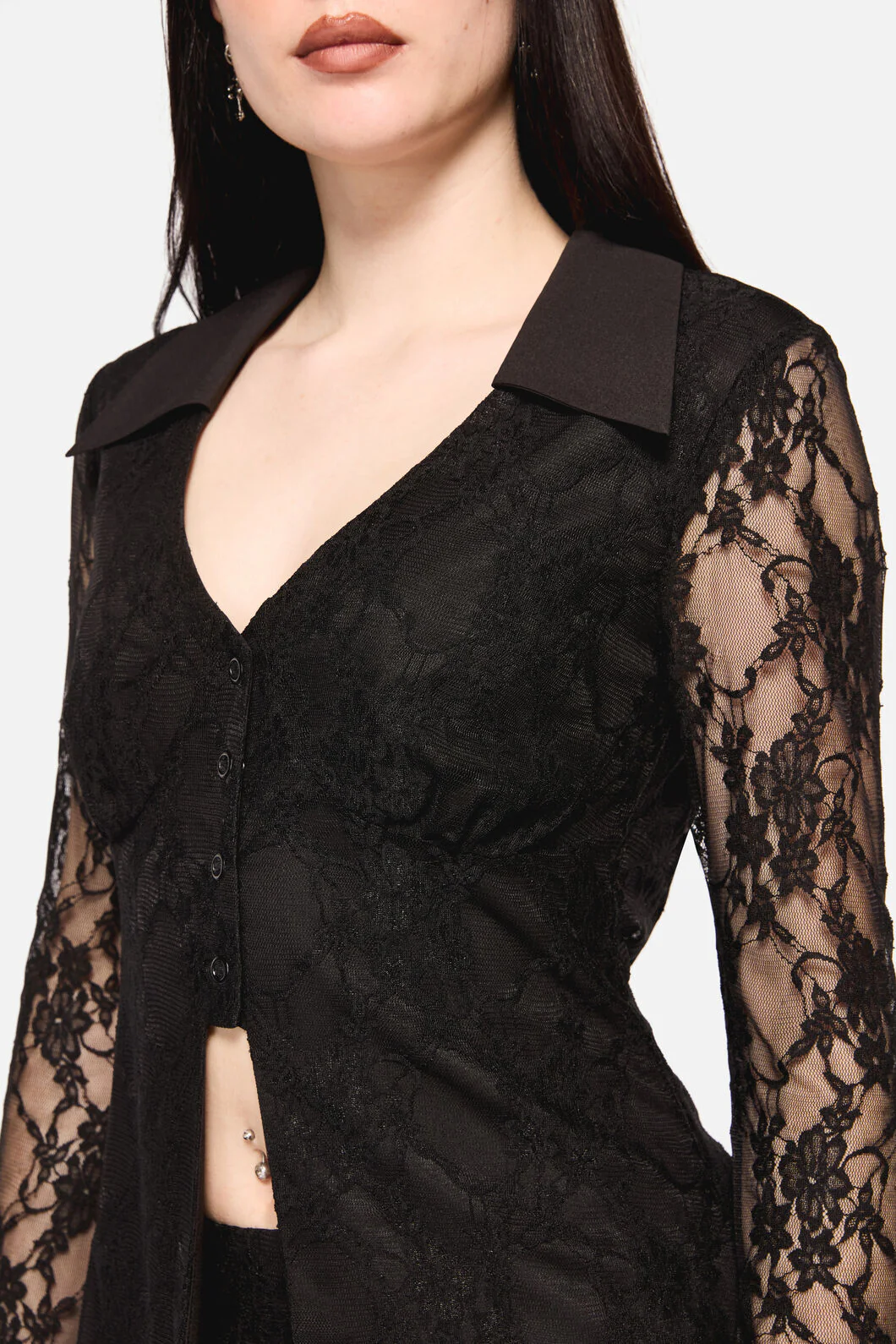 Dark Pieridae Long Sleeve Lace Top - Image 6