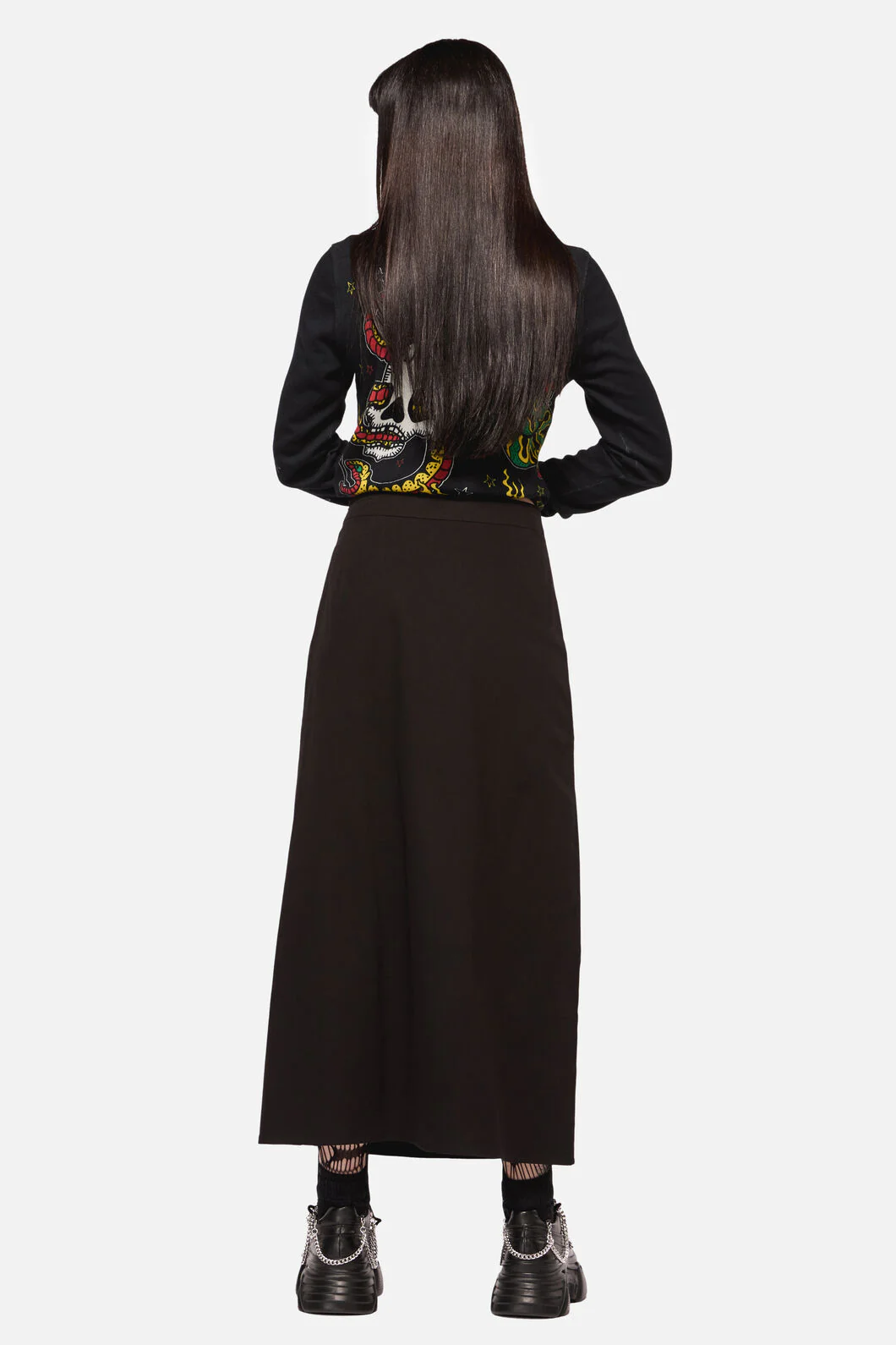 Defiant Punk Trim Midi Skirt - Image 4