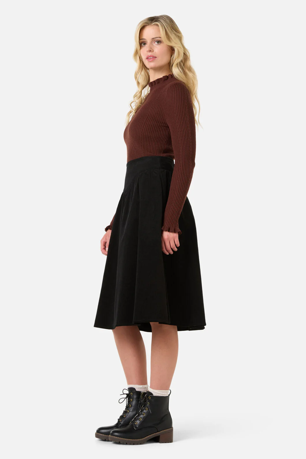 Demi Cord Yoke Skirt - Image 4