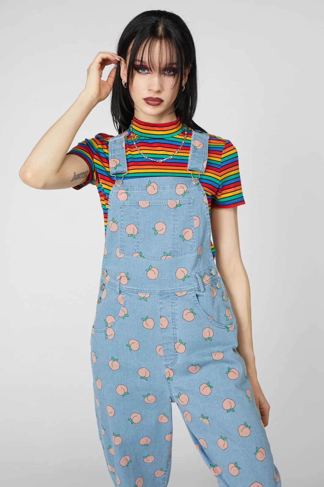 Denim Peach Long Overall - Image 2