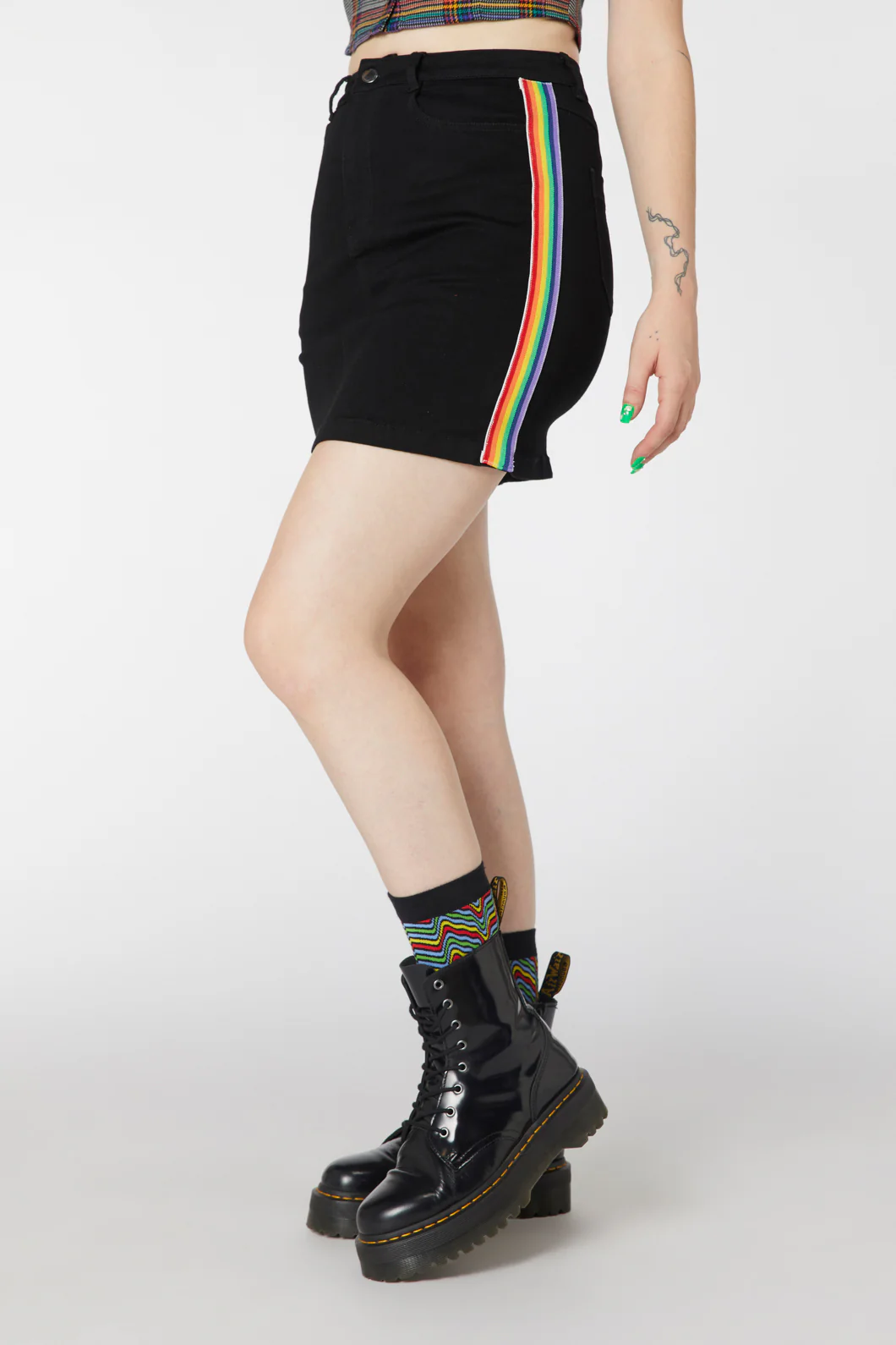 Denim Rainbow Mini Skirt - Image 2