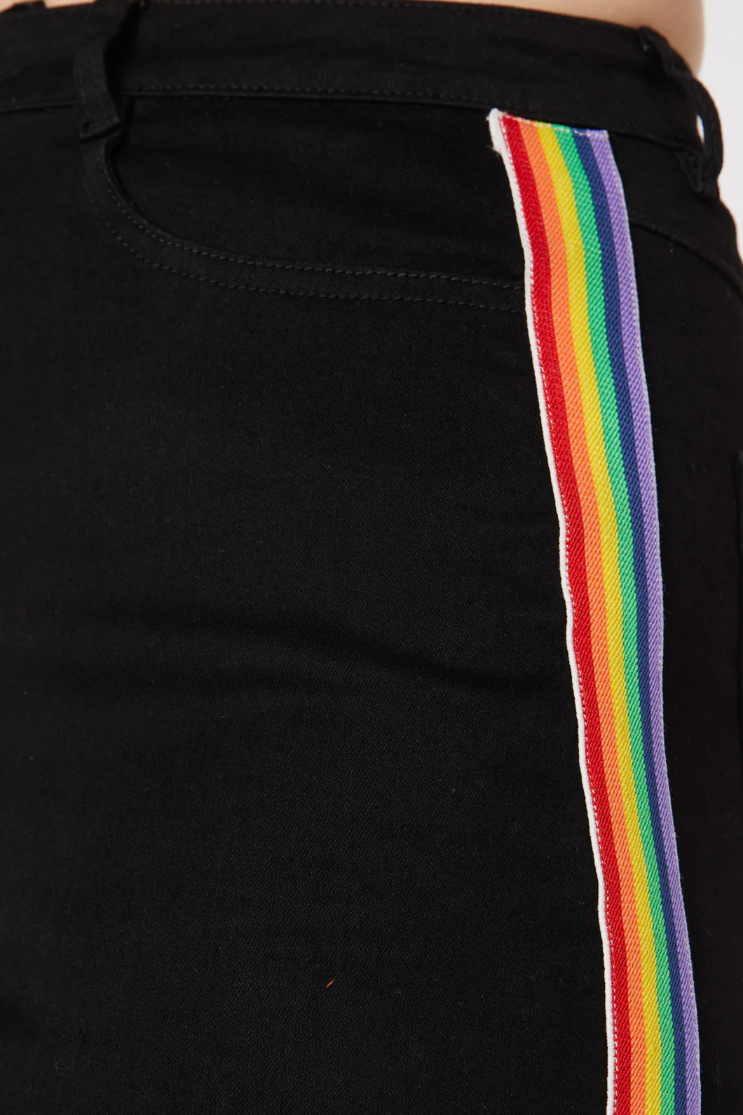 Denim Rainbow Mini Skirt - Image 5