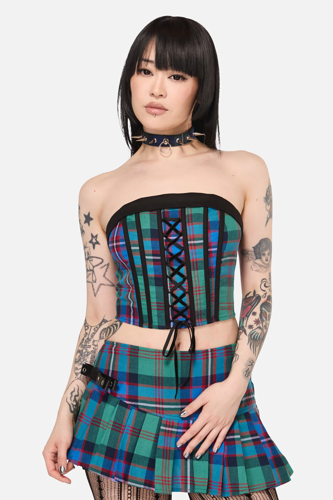 Diablo Goth Tartan Corset