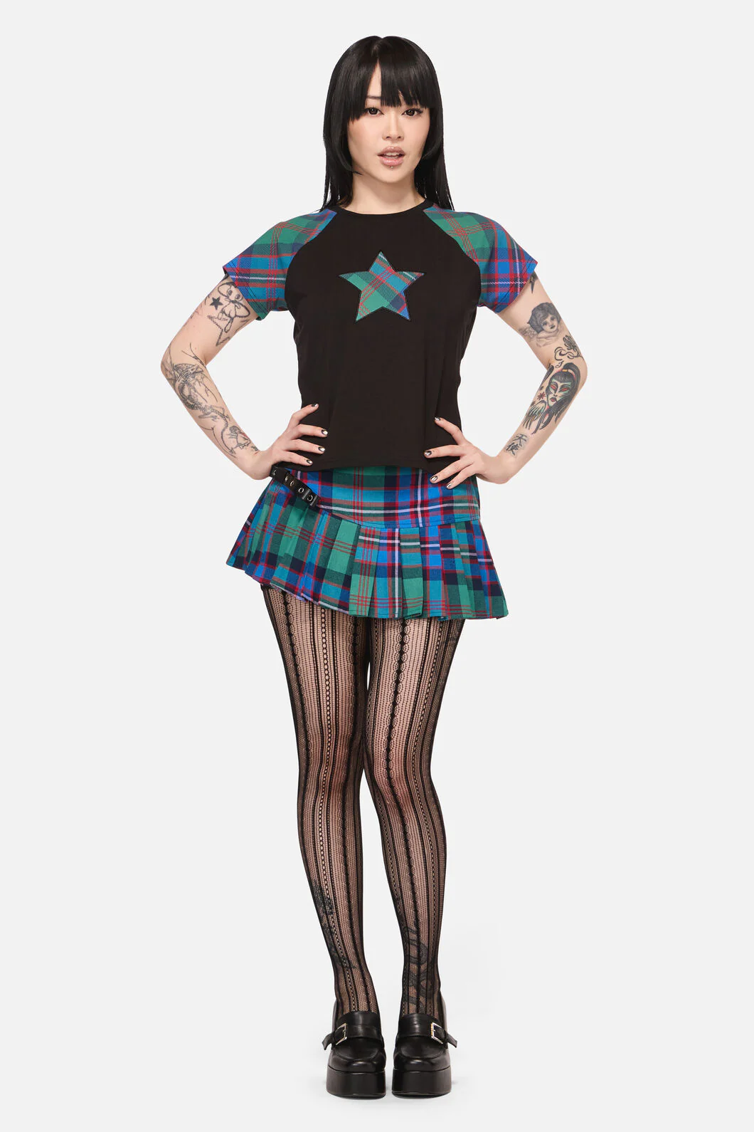 Diablo Goth Tartan Tee - Image 4