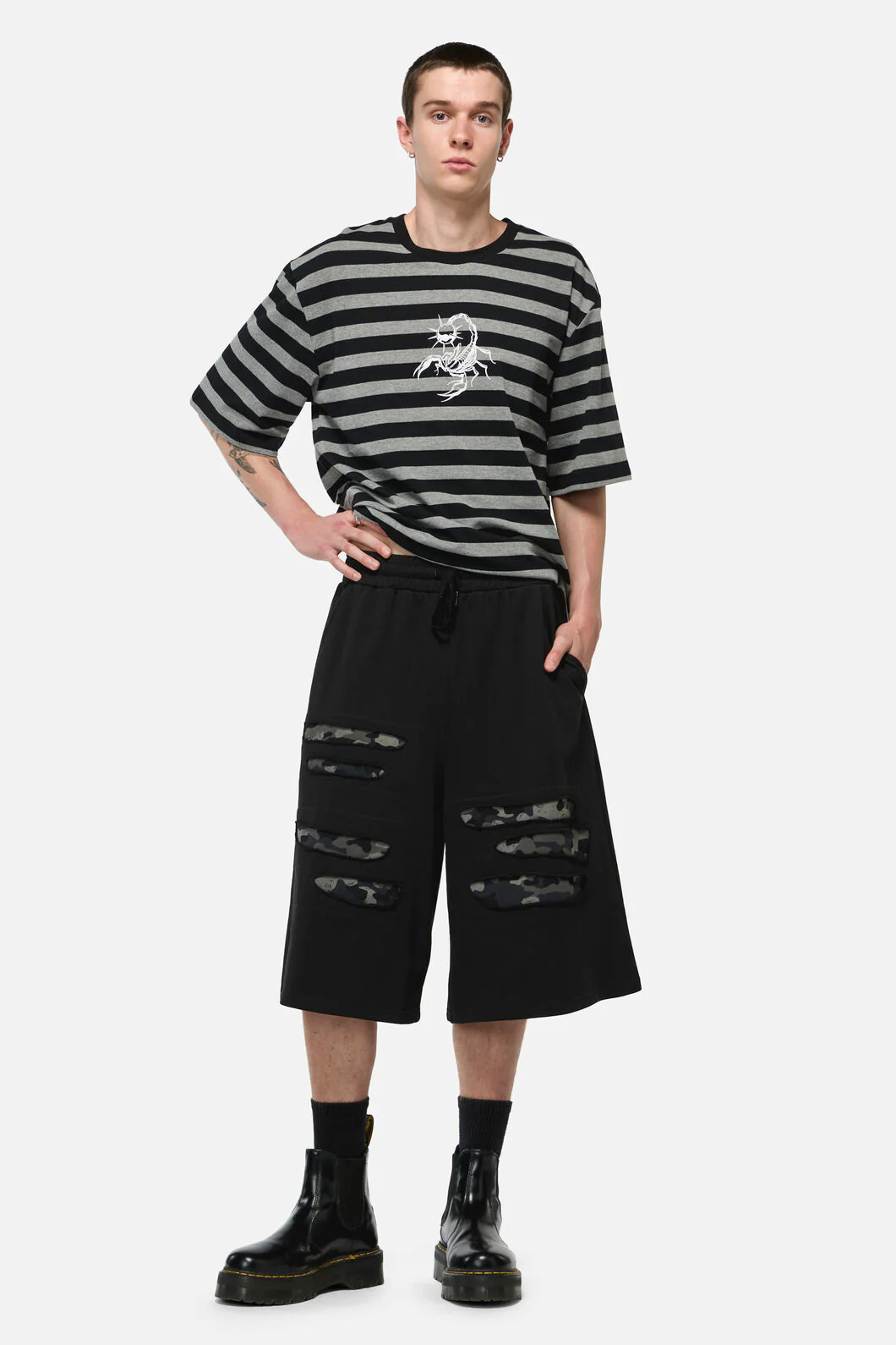 Disruptive Cutout Camo Shorts