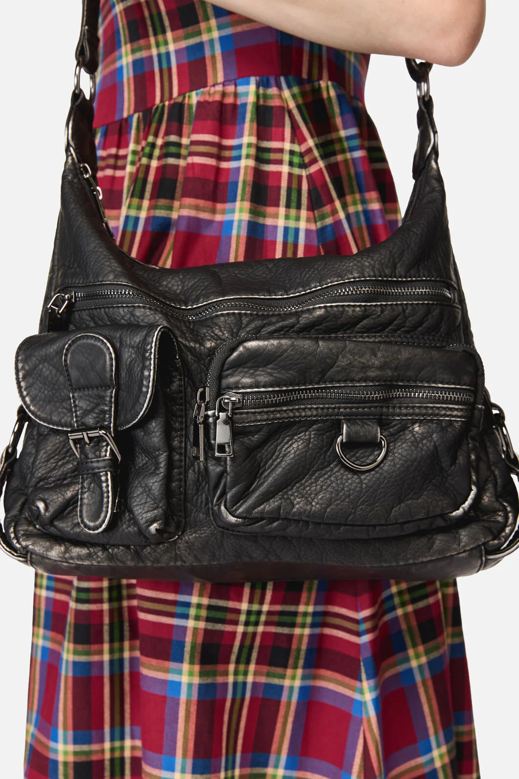 Distressed Black Zip Bag - Image 3