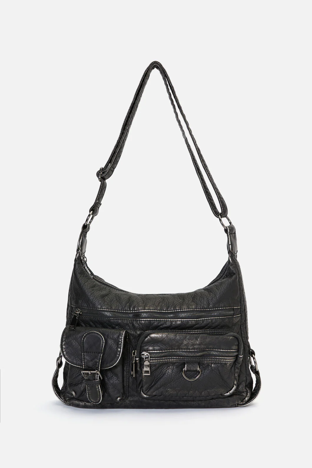 Distressed Black Zip Bag - Image 5