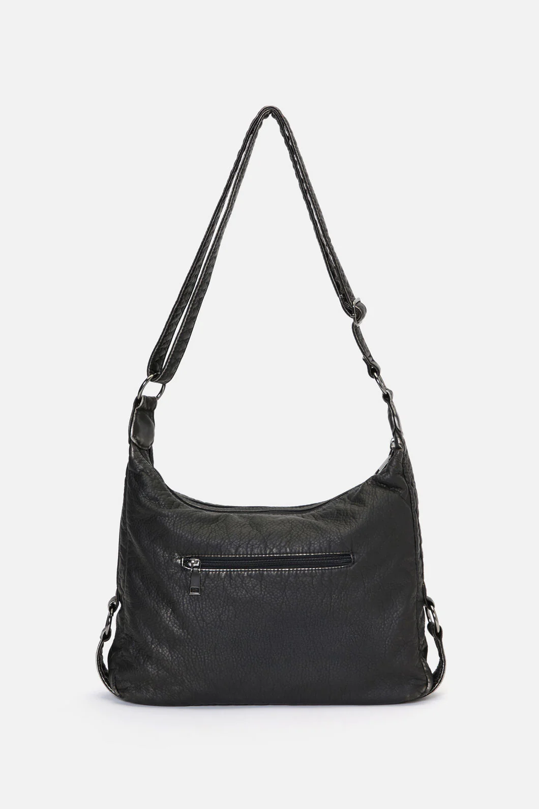 Distressed Black Zip Bag - Image 7
