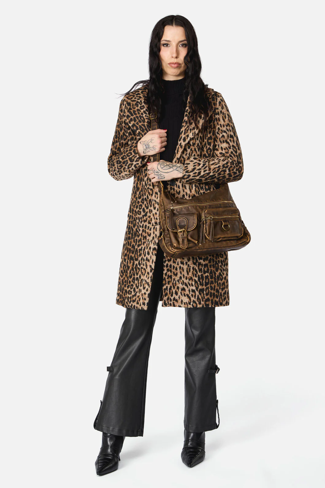 Distressed Chocolate Zip Bag - Image 4