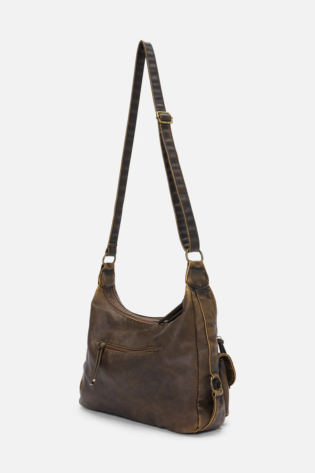 Distressed Chocolate Zip Bag - Image 7