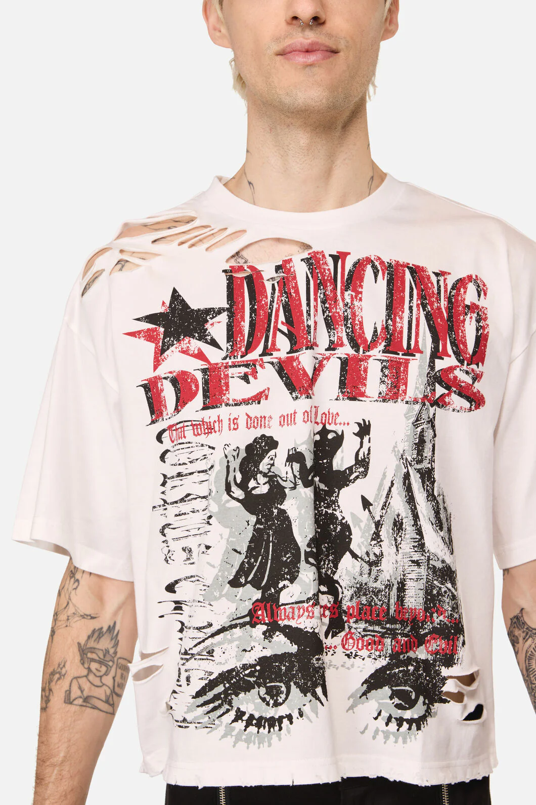 Distressed Graphic Print Tee - Image 5