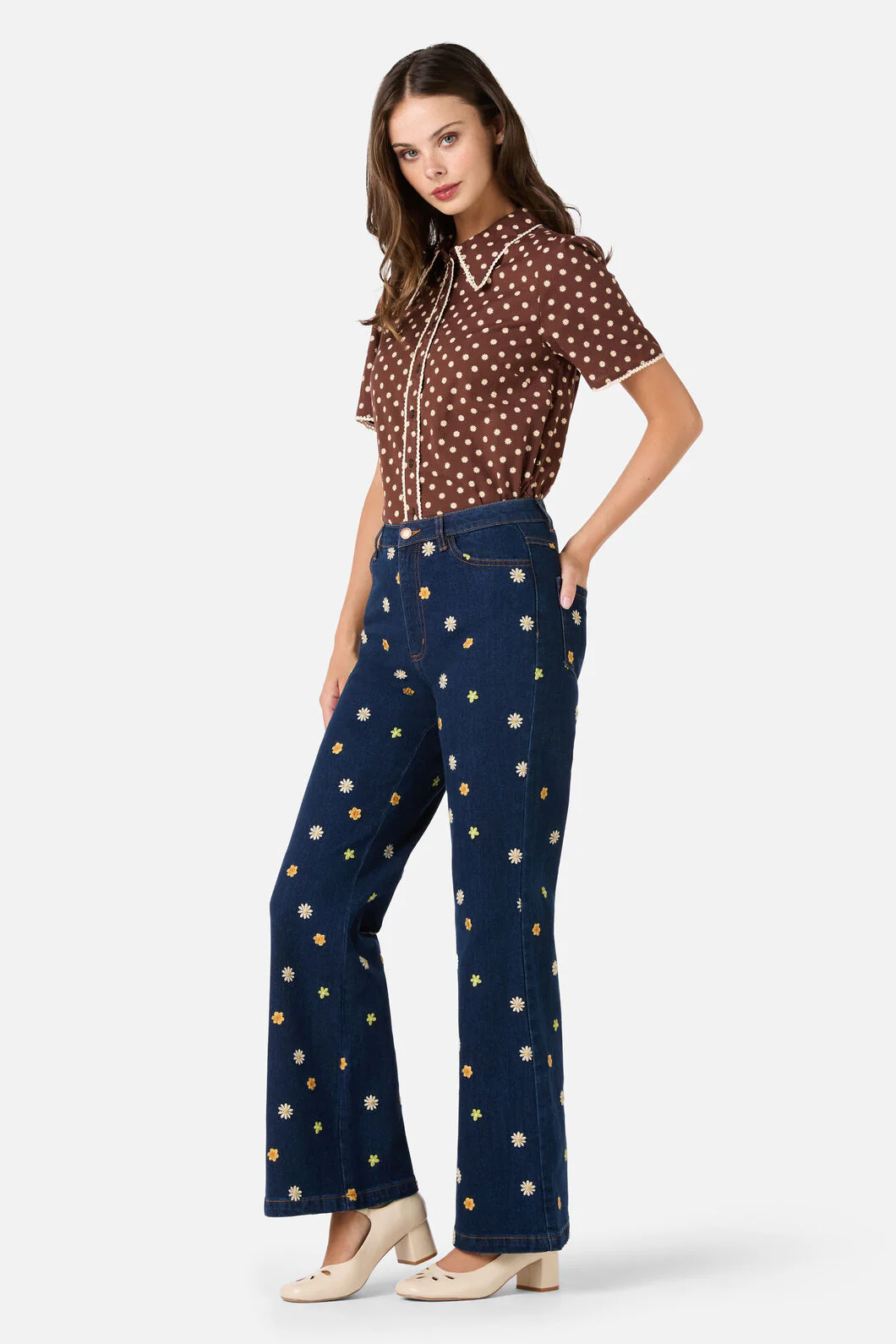 Ditsy Daisy Retro Blouse - Image 4