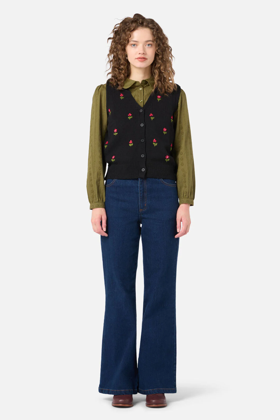 Ditsy Embroidered Knit Vest - Image 10