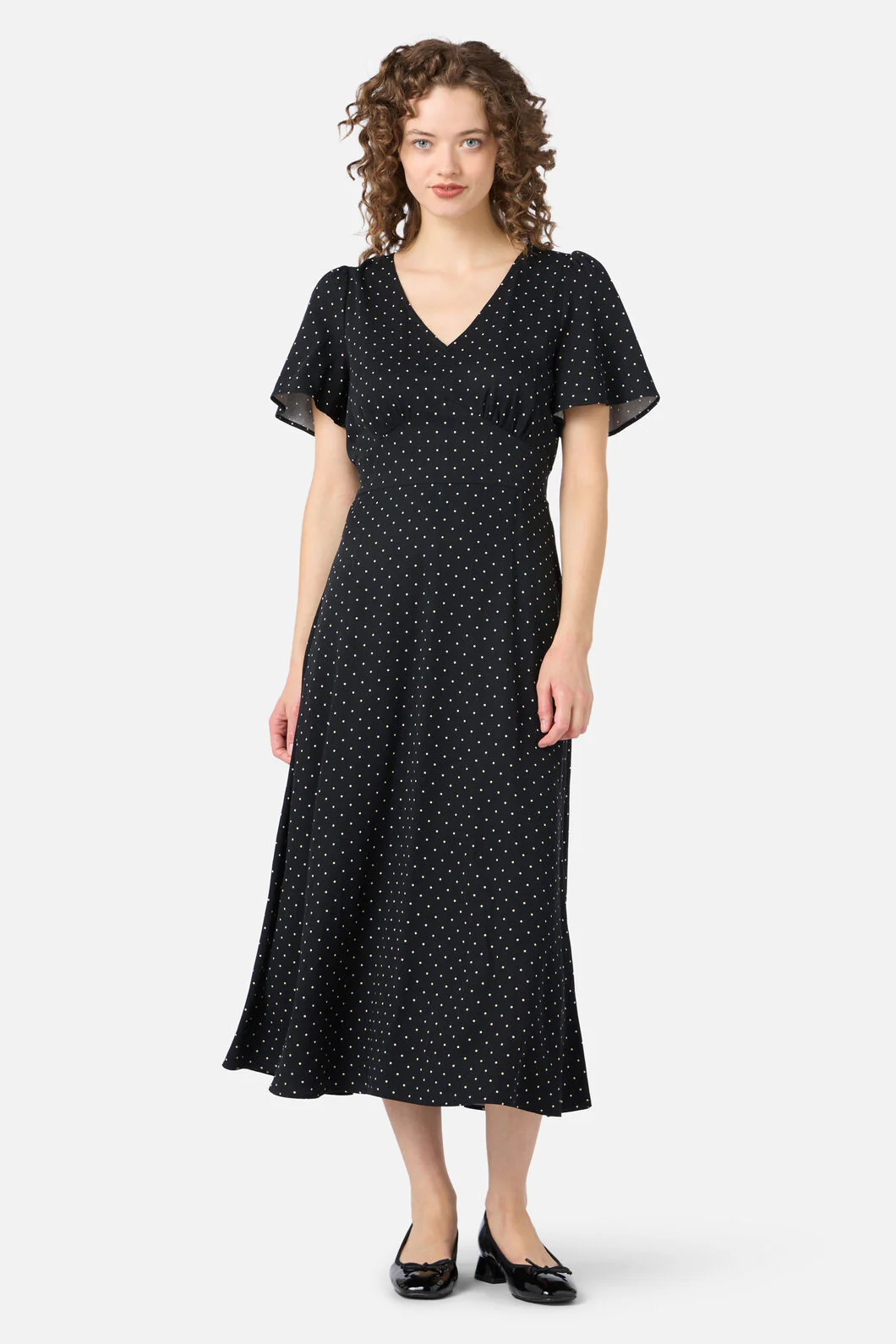 Dolly Spot Midi Dress