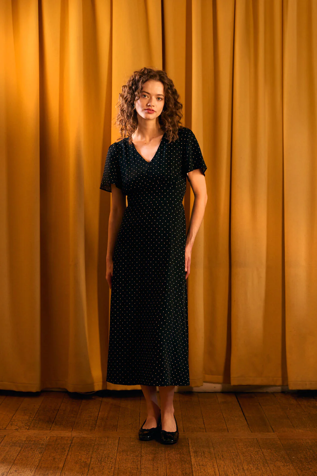 Dolly Spot Midi Dress - Image 2