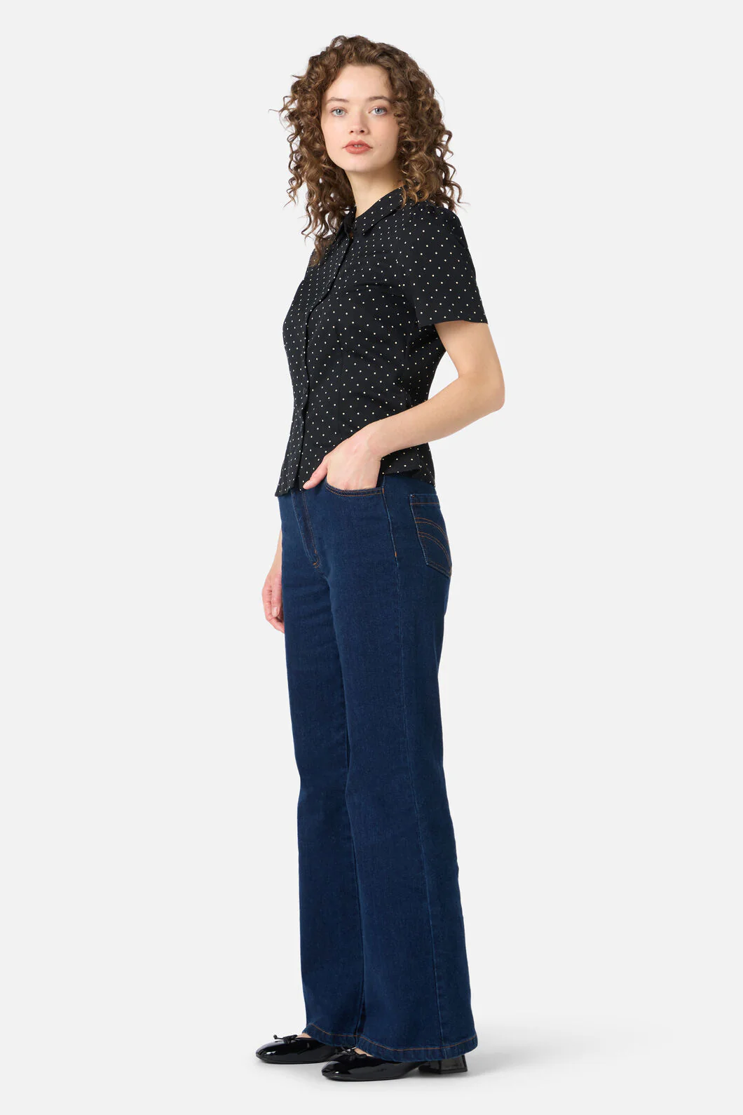Dolly Spot Short Sleeve Blouse - Image 2