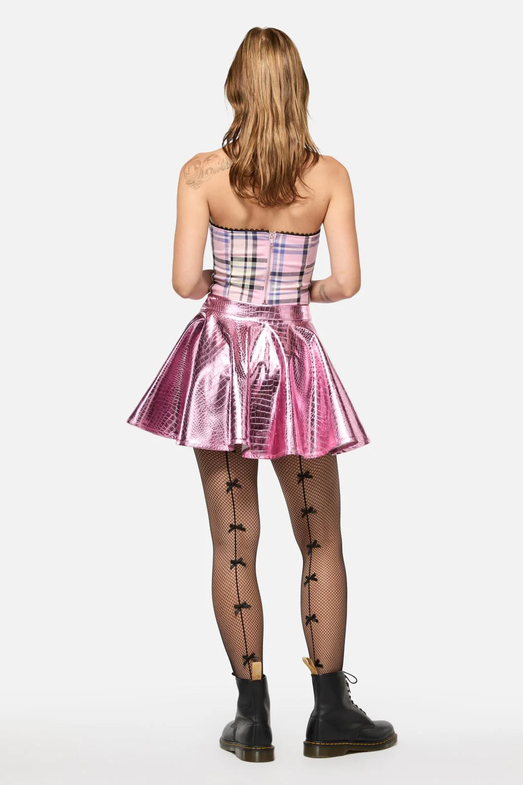 Dragon Scales Tartan Tie Up Corset - Image 4