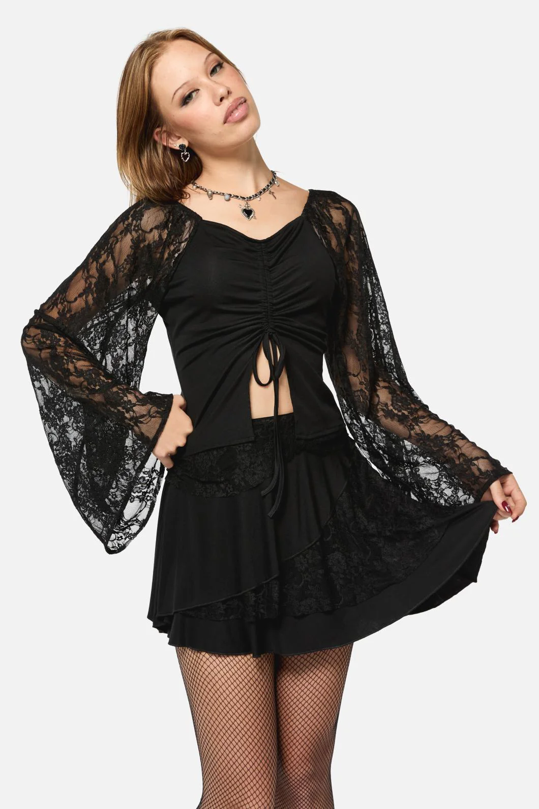 Dragons Grove Lace Sleeve Top - Image 6