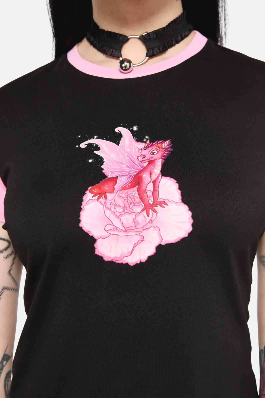Dragons Grove Contrast Sleeve Tee - Image 5